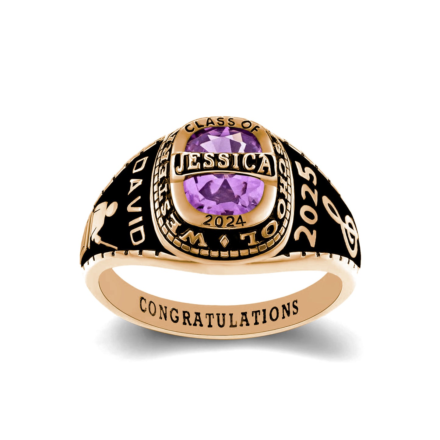 Class of 2025 Graduation Custom Birthstone Class Ring Mementos Graduate Gift