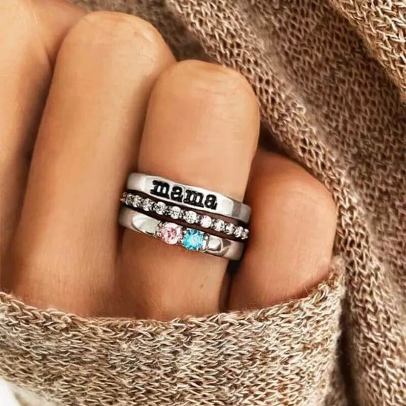 Personalized Custom Name Birthstone Rings For Women, Anniversary Ring Gift for Her