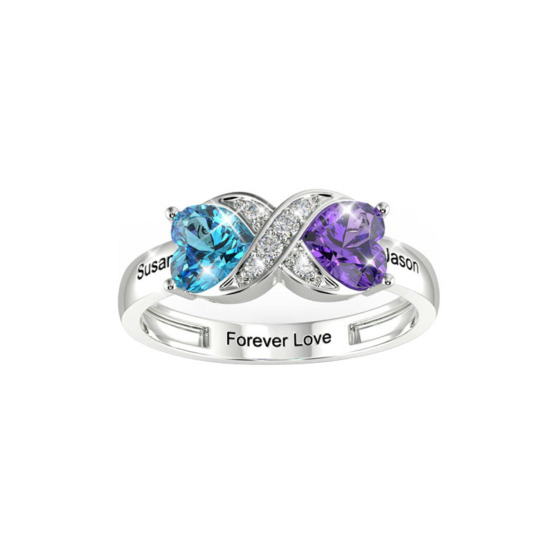 Personalized Gift Idea Birthstone Ring Mother Daughter Ring Promise Ring for Her