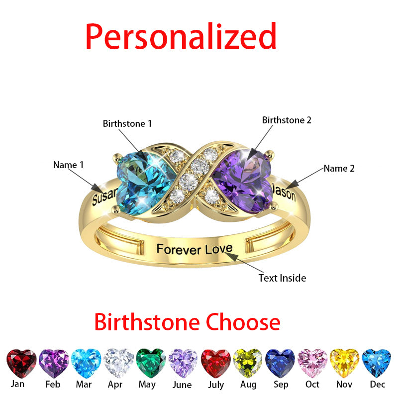 Personalized Gift Idea Birthstone Ring Mother Daughter Ring Promise Ring for Her