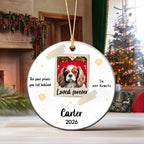 Custom Dog Cat Photo Ornament,Personalized Memorial Christmas Ornament For Pet Lovers,Dad,Mom