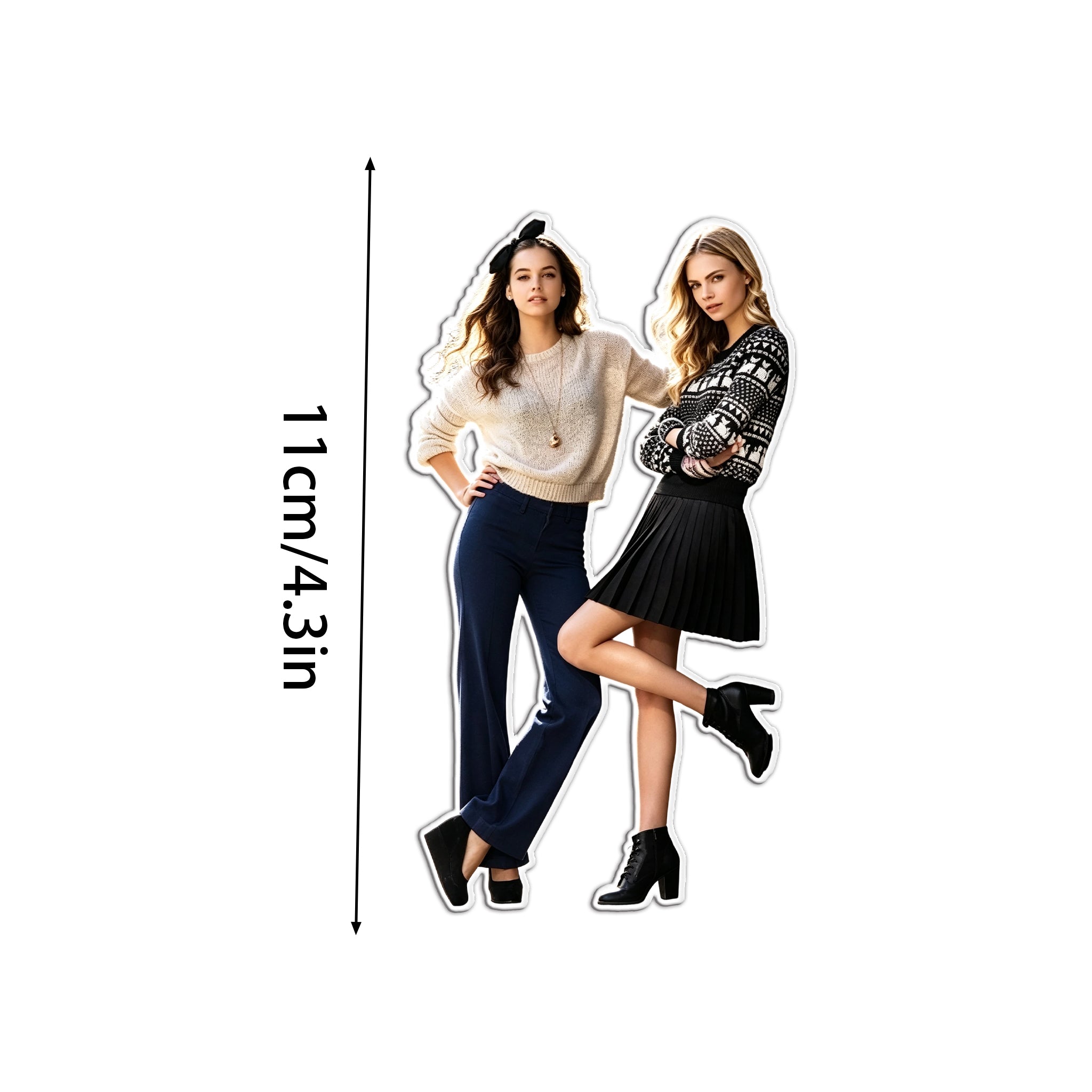Custom Best Friend Photo Fridge Magnet - Personalized BFF Duo Cutout, Friendship Gift, Kitchen Decor