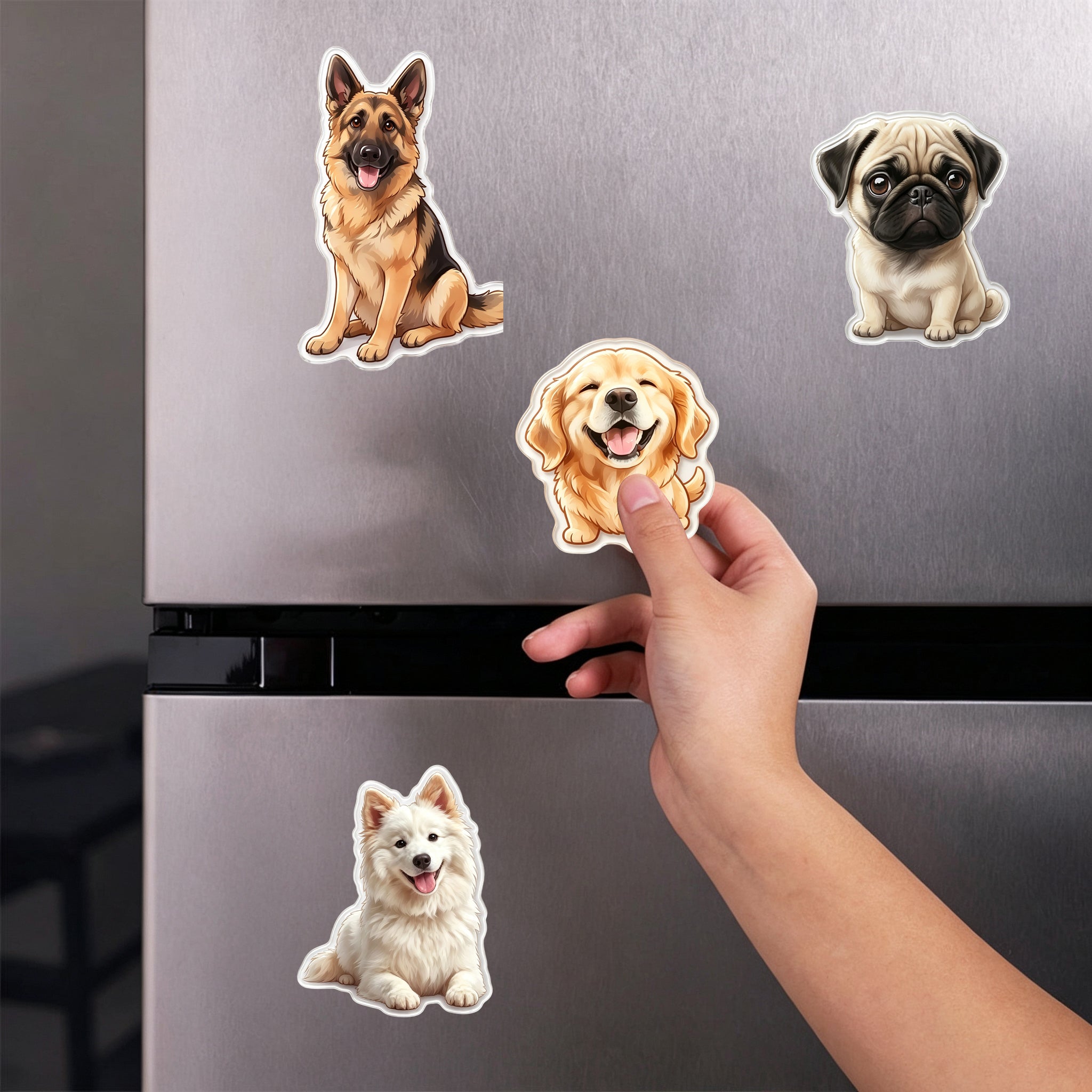 Custom Dog Fridge Magnet,Personalized Pet Illustration Magnet for dog Lover Gift