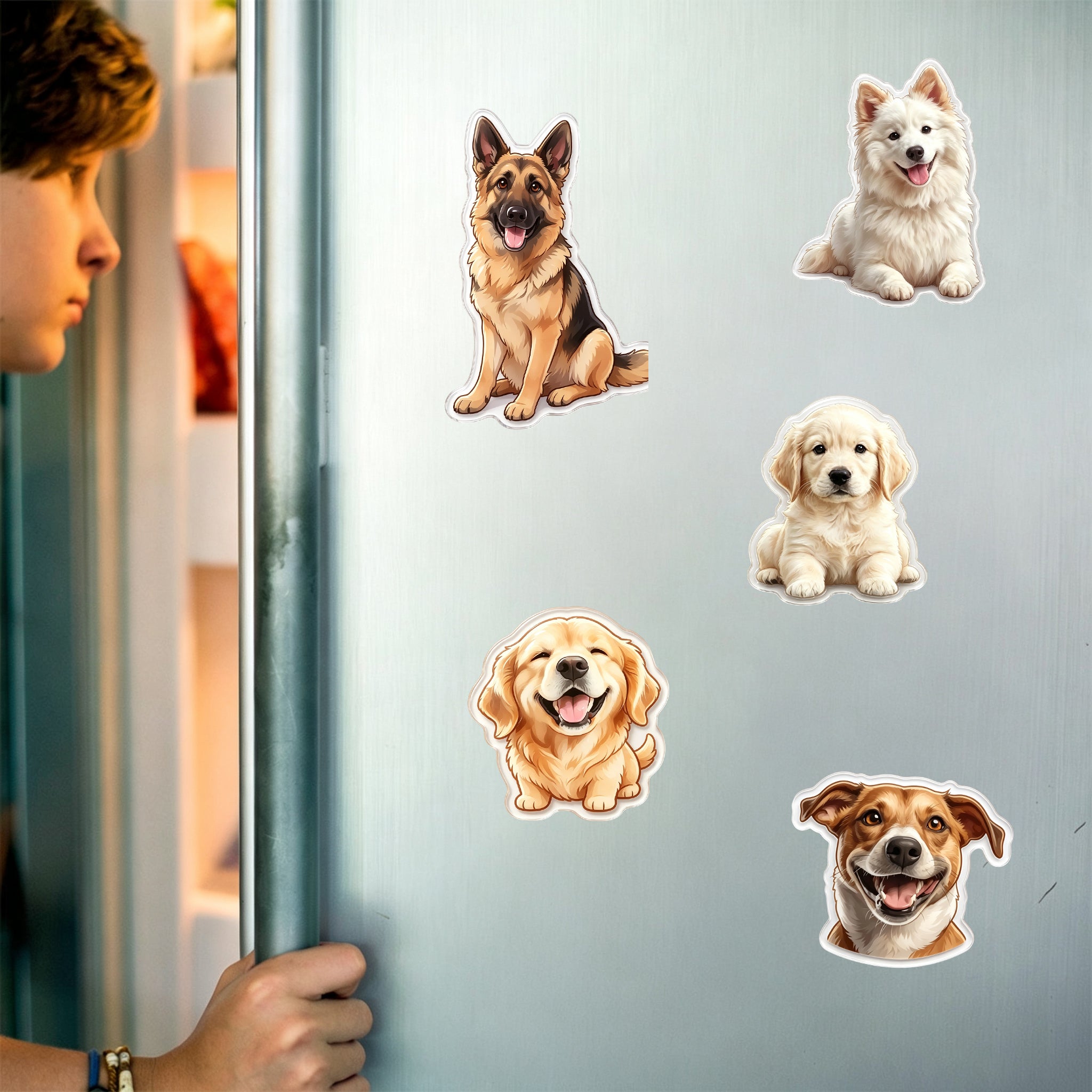 Custom Dog Fridge Magnet,Personalized Pet Illustration Magnet for dog Lover Gift