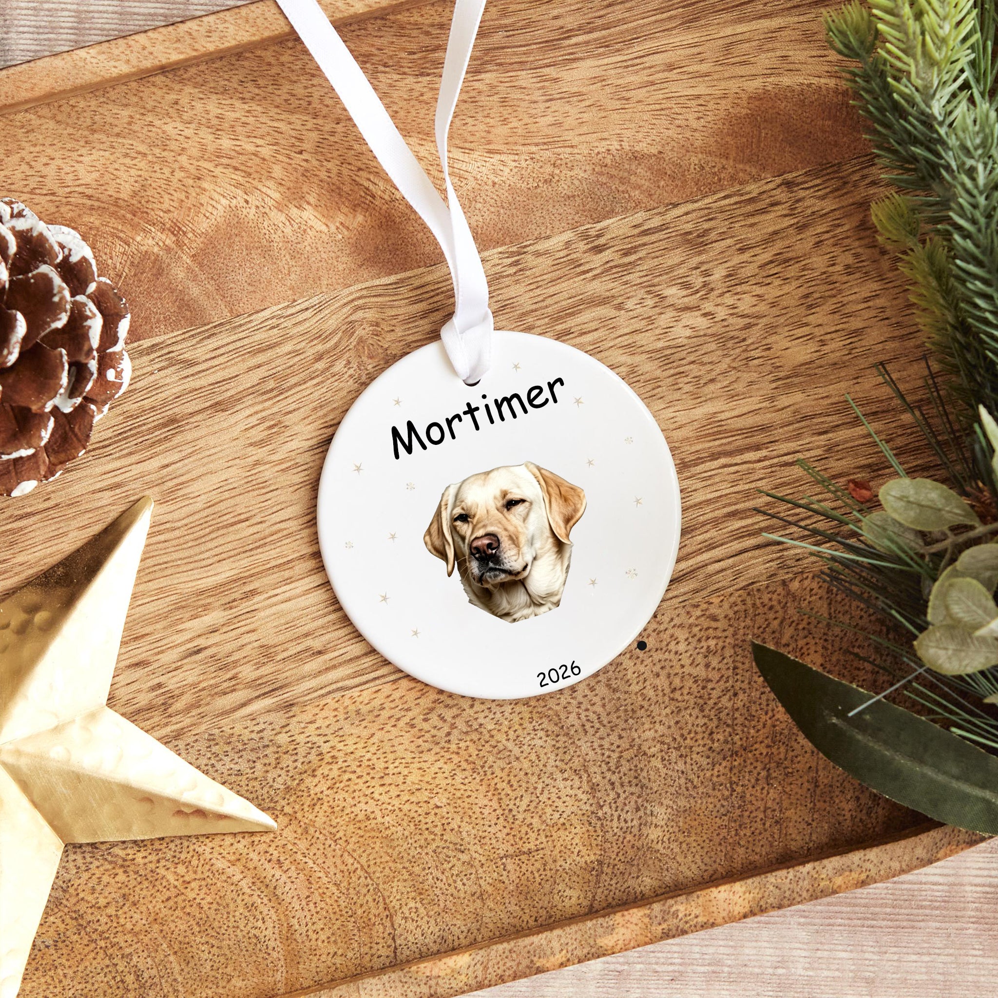 Personalized Christmas Ornament for Dogs, Custom Pet Name Keepsake