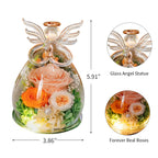 Personalized Glass Angel Figurine with Preserved Flower
