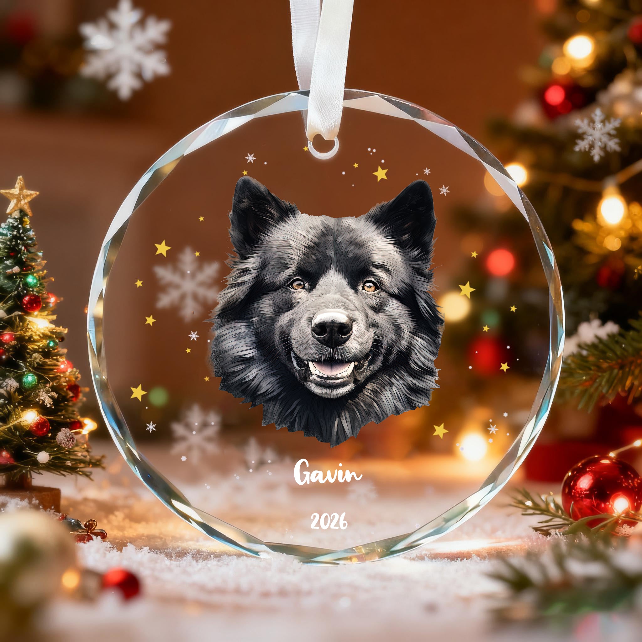 Personalized Dog Christmas Ornament, First Christmas Pet Gift, Custom Dog Name Keepsake, Gifts for Dog Lovers