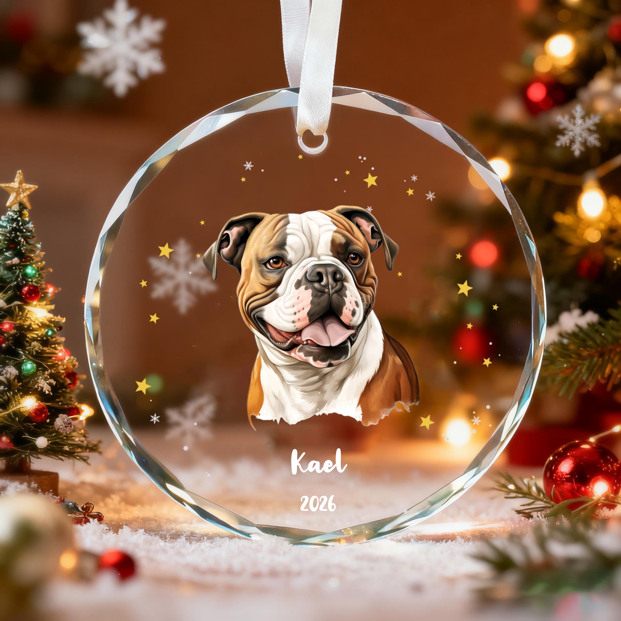 Personalized Dog Christmas Ornament, First Christmas Pet Gift, Custom Dog Name Keepsake, Gifts for Dog Lovers