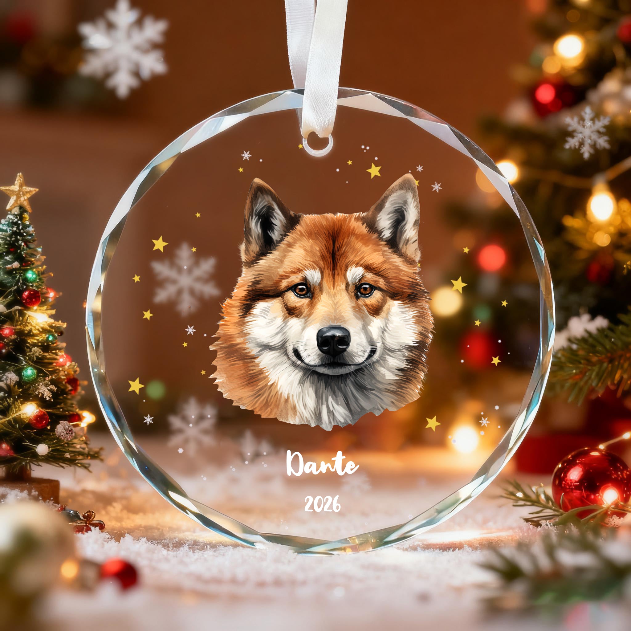 Personalized Dog Christmas Ornament, First Christmas Pet Gift, Custom Dog Name Keepsake, Gifts for Dog Lovers