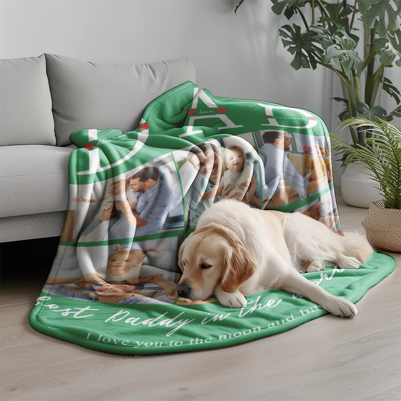 Personalized Photo Best Daddy In The World Throw Sherpa Fleece Blanket Home Decor For Father's Day,Birthday Gifts