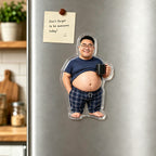 Custom Funny Dad Bod Fridge Magnet - Personalized Chubby Dad Magnet, Kitchen Decor Gift for Him