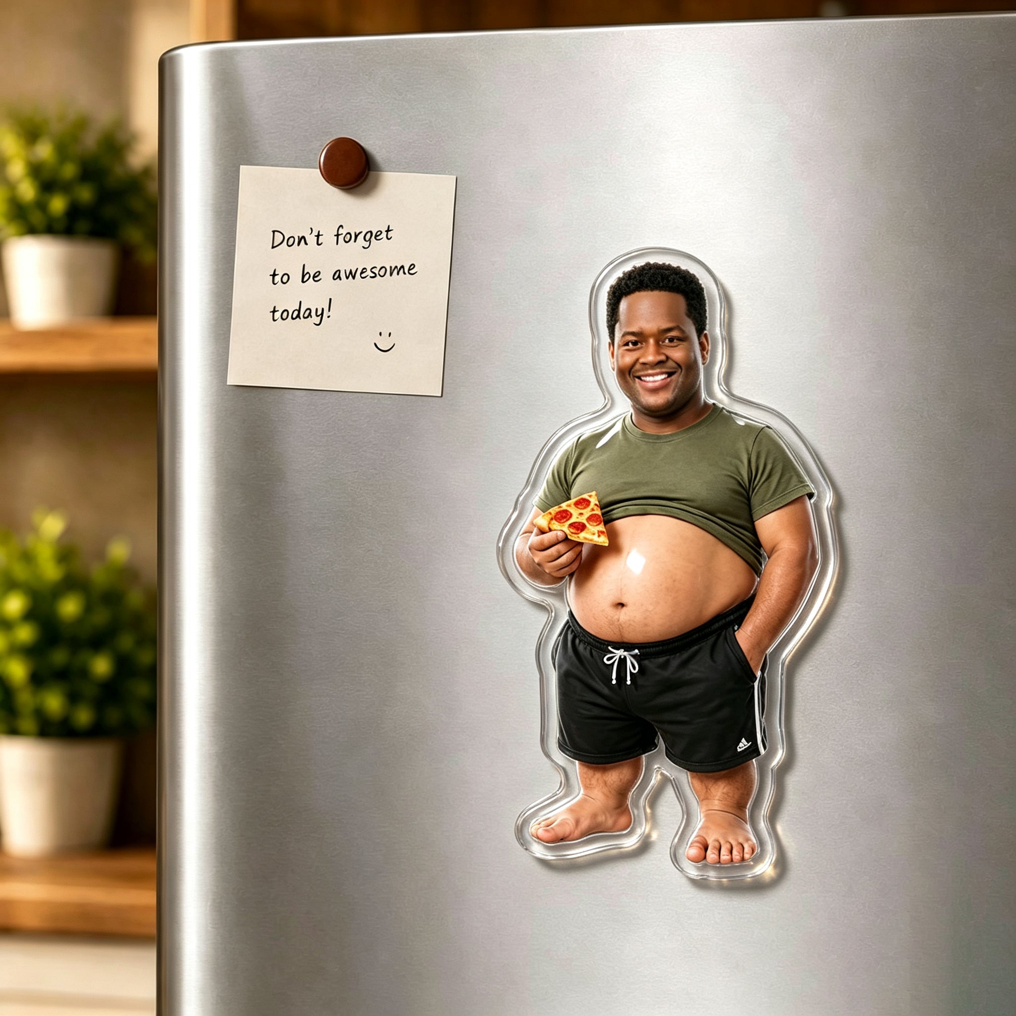 Custom Funny Dad Bod Fridge Magnet - Personalized Chubby Dad Magnet, Kitchen Decor Gift for Him