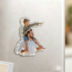Personalized Dad & Kids Photo Fridge Magnet - Fathers Day Gift For Dad, Gift For Husband