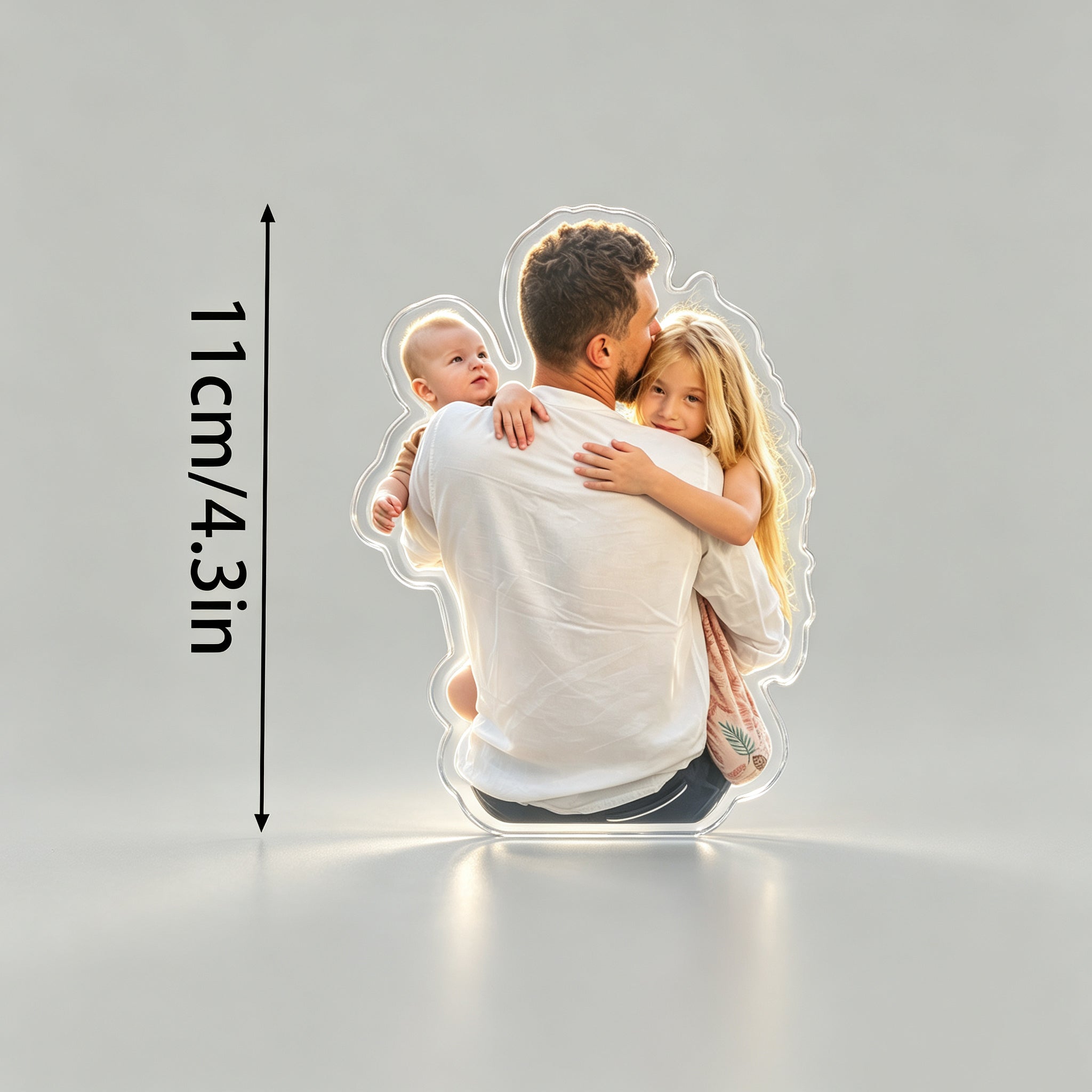 Personalized Dad & Kids Photo Fridge Magnet - Fathers Day Gift For Dad, Gift For Husband