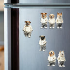 Custom funny Dog in Hoodie Fridge Magnet - Cute Anthropomorphic Pet Magnet - Dog Lover Gift