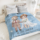 Personalized 25th Anniversary Sherpa Luxury Fleece Throw Blanket With Name Wedding Gift For Couple,Christmas,Valentine's Day,Birthday