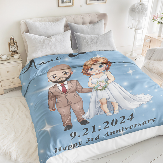 Personalized 25th Anniversary Sherpa Luxury Fleece Throw Blanket With Name Wedding Gift For Couple,Christmas,Valentine's Day,Birthday