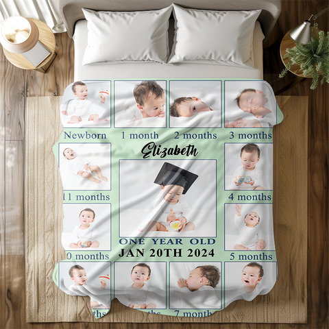 Personalized Picture Throw Blanket with Name & Dates