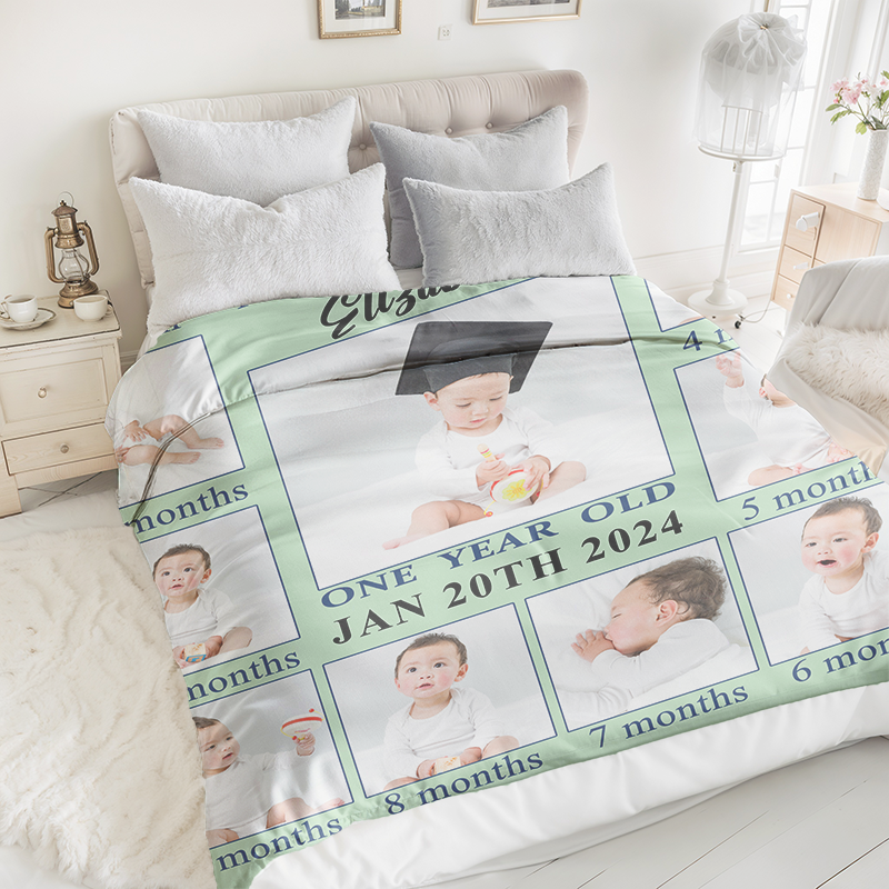 Personalized Picture Throw Blanket with Name & Dates