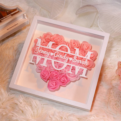 Personalized Flower Shadow Box Frame Decorations Mother's Day Gift