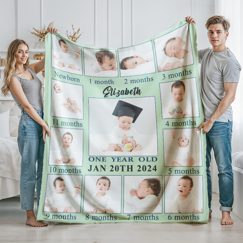Personalized Picture Throw Blanket with Name & Dates