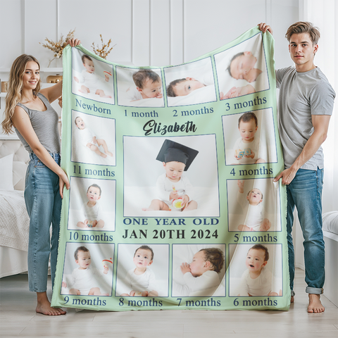 Personalized Picture Throw Blanket with Name & Dates