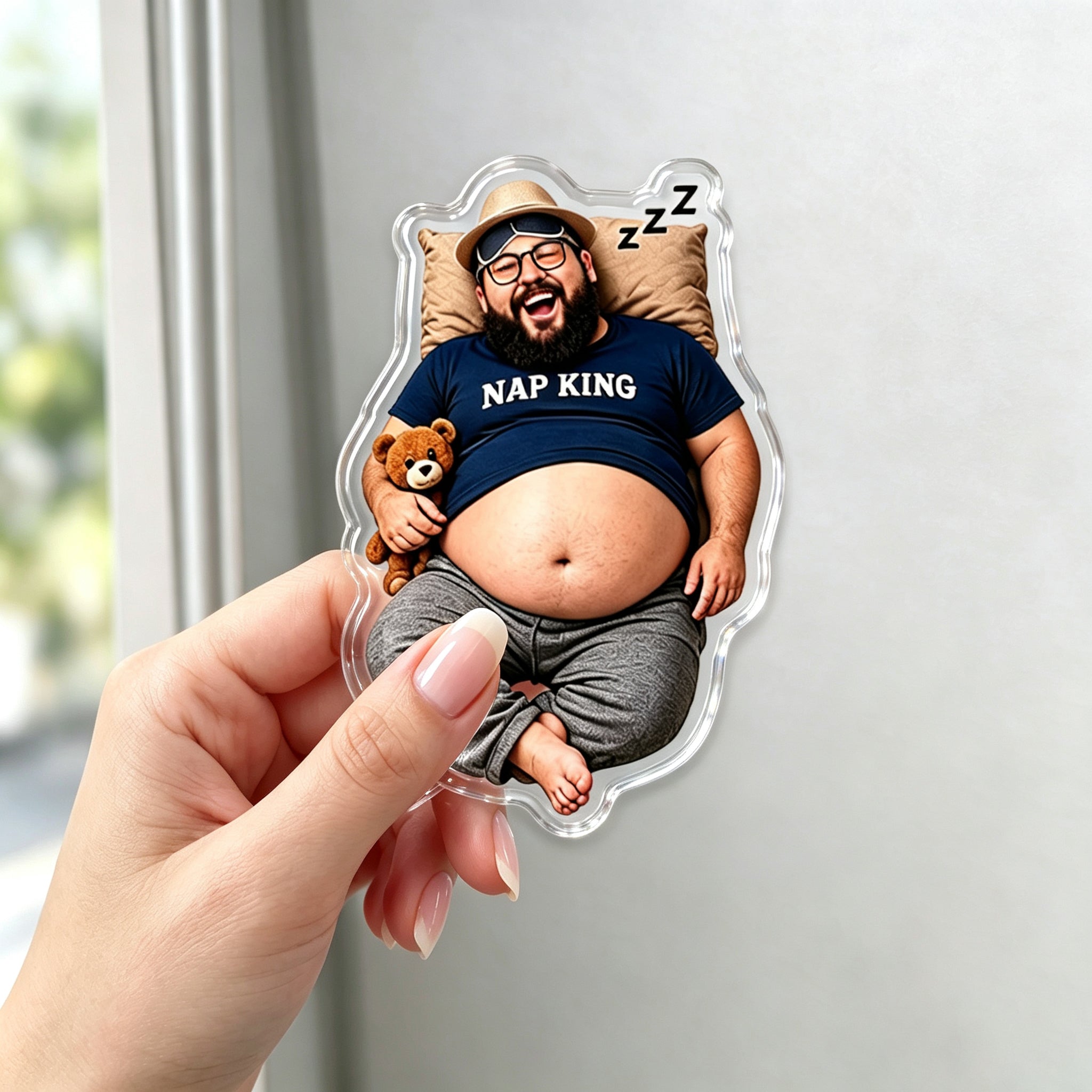 Personalized Funny Dad Fridge Magnet - Custom Dad Bod Cartoon Magnet, Humorous Slogan Kitchen Decor, Father's Day Gift