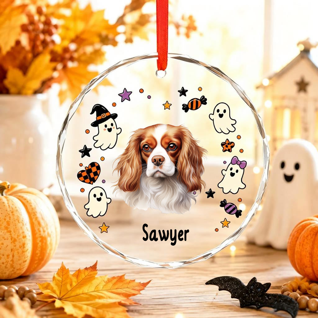 Custom Dog Photo Memorial Halloween Ornament - Personalized Pet Halloween Ornaments