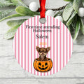 Custom First Halloween Dog Ornament, Personalized Pet Name Pumpkin Decoration, Halloween Gift for Dog Lovers
