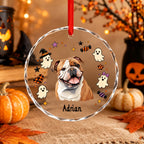 Custom Dog Photo Memorial Halloween Ornament - Personalized Pet Halloween Ornaments