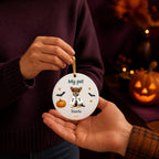 Personalized Pet  Ornament Using Pet's Photo + Name - Custom Ornament Halloween Dog Ornament