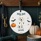 Personalized Pet  Ornament Using Pet's Photo + Name - Custom Ornament Halloween Dog Ornament