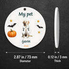 Personalized Pet  Ornament Using Pet's Photo + Name - Custom Ornament Halloween Dog Ornament