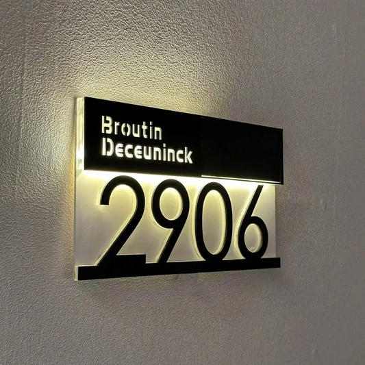 Personalized Home Sign Digital Lights Outdoor LED decoration Street Name Door Logo Gifts