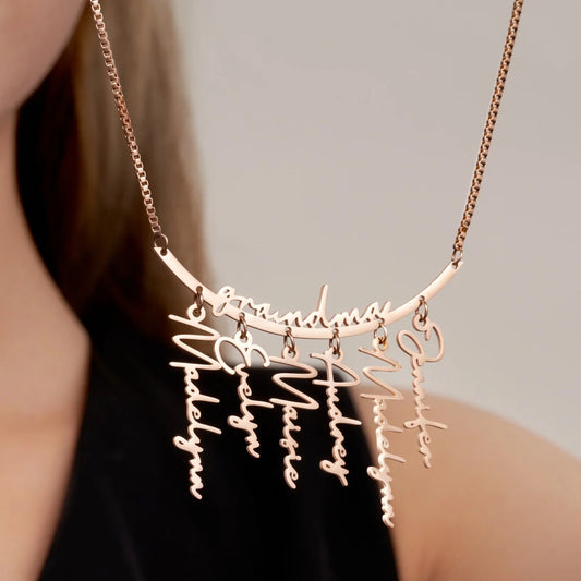 Personalized Names Family Necklace with Pendants Mother's Day Gift for Mother Grandmother