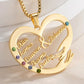Personalized Names Heart Necklace Engraved Names Anniversary Mother's Day Gift for Her