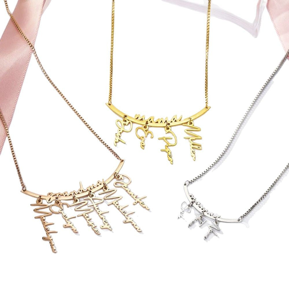 Personalized Names Family Necklace with Pendants Mother's Day Gift for Mother Grandmother
