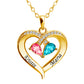 Personalized Forever Together Heart Pendant Sterling Silver Necklace