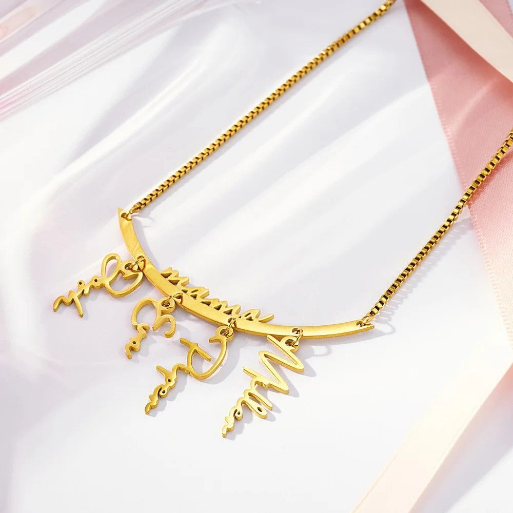 Personalized Names Family Necklace with Pendants Mother's Day Gift for Mother Grandmother