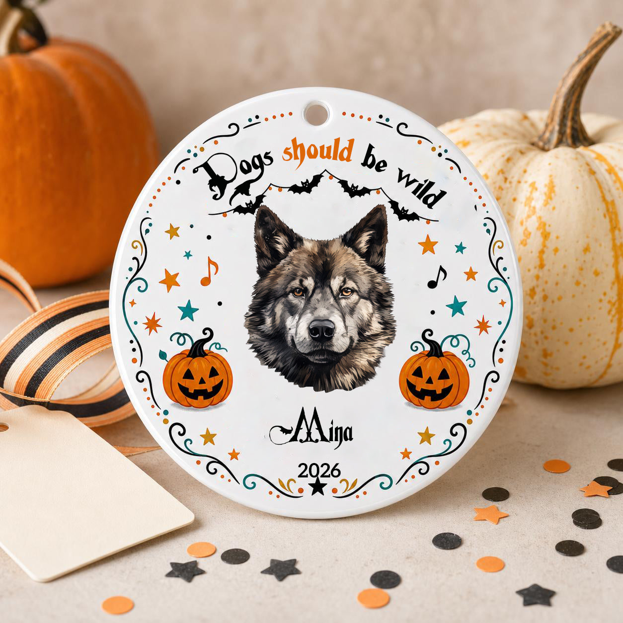 Personalized Dog Halloween Ornament, Custom Dog Halloween Ornament For Pet Lover Gift