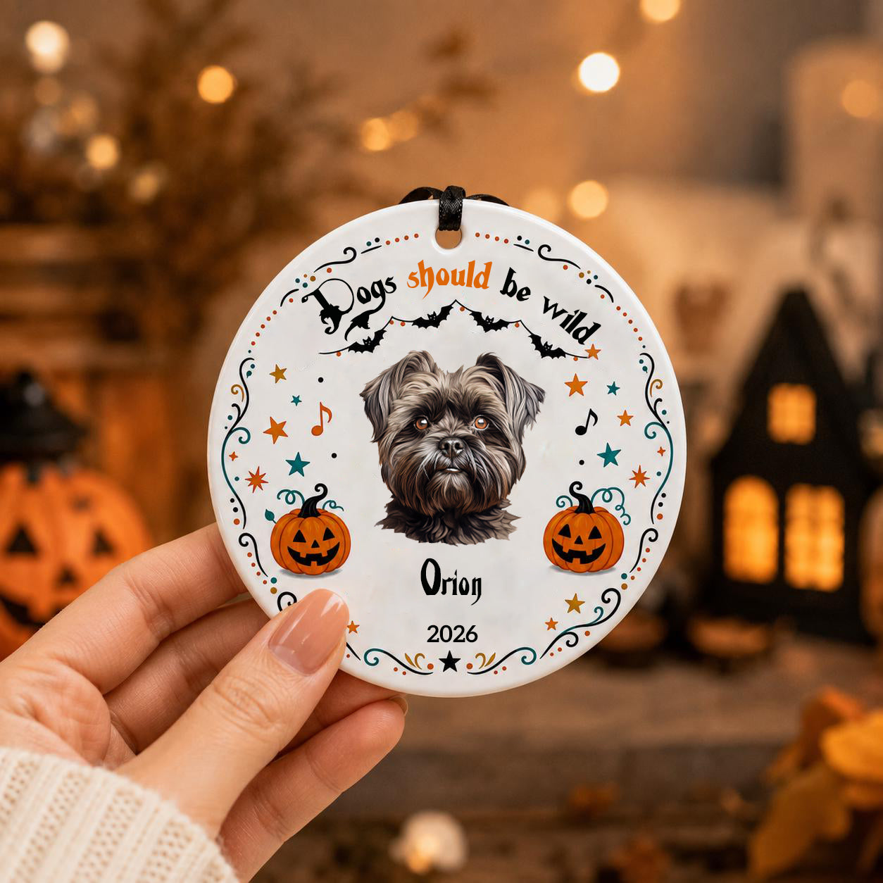 Personalized Dog Halloween Ornament, Custom Dog Halloween Ornament For Pet Lover Gift