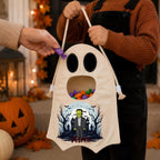 Personalized Spooky Monster Trick or Treat Bag, Custom Name Halloween Candy Tote for Kids
