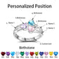 Personalized Family Name Rings with 3 Birthstones For Mother's Day Gift