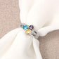 Personalized Family Name Rings with 3 Birthstones For Mother's Day Gift