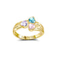 Personalized Family Name Rings with 3 Birthstones For Mother's Day Gift