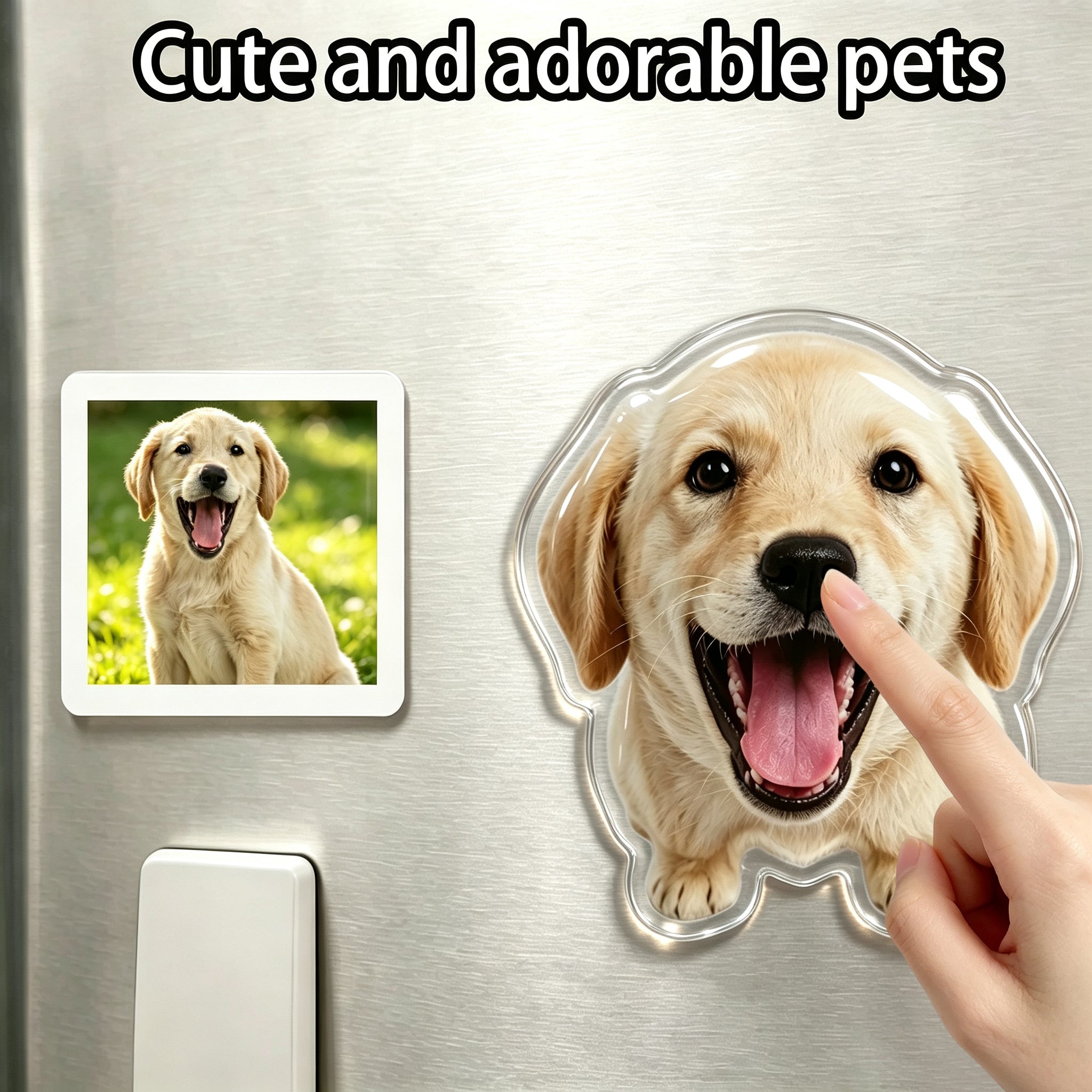 Personalized Funny Dog Nose Fridge Magnet - Custom 3D Squeeze Pet Fridge Magnet, Interactive Kitchen Decor