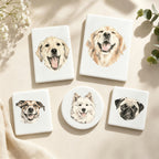 Custom Watercolor Dog Portrait Fridge Magnet - Personalized Pet Illustration, Pet Memorial Gift